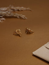 Gold Rope Knot Stud Earrings - TOSSIDO
