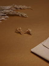 Gold Rope Knot Stud Earrings - TOSSIDO