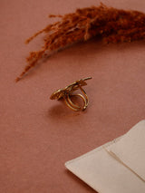 Gold Seashell & Starfish Adjustable Ring - TOSSIDO