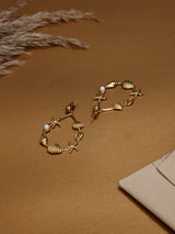 Gold Seashore Charm Hoop Earrings - TOSSIDO