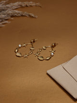 Gold Seashore Charm Hoop Earrings - TOSSIDO