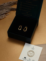 Gold Slim Organic Loop Earrings - TOSSIDO