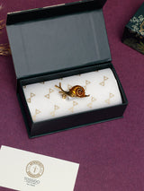 Gold Snail Amber Shell Brooch - TOSSIDO