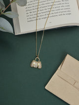 Gold Sparkle Handbag Pendant Necklace