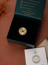 Gold Spiral Disc Adjustable Ring