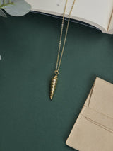 Gold Spiral Shell Pendant Necklace