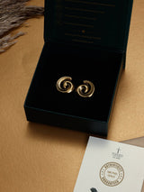 Gold Spiral Swirl Stud Earrings - TOSSIDO