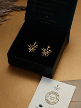 Gold Starburst Stud Earrings - TOSSIDO