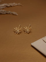 Gold Starburst Stud Earrings - TOSSIDO