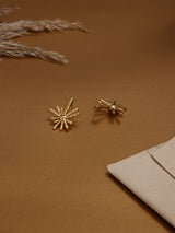 Gold Starburst Stud Earrings - TOSSIDO
