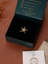 Gold Starfish Adjustable Ring - TOSSIDO