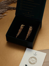 Gold Starfish Tassel Drop Earrings - TOSSIDO