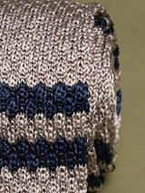 Gold Stripe Silk Knitted Necktie