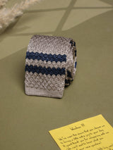 Gold Stripe Silk Knitted Necktie