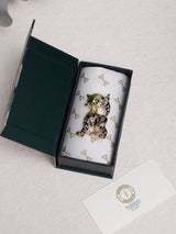 Gold Striped Kitten Brooch - TOSSIDO