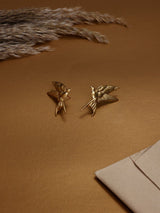 Gold Swallow Bird Stud Earrings - TOSSIDO