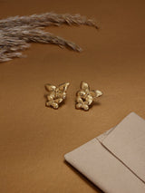 Gold Twin Butterfly Stud Earrings - TOSSIDO