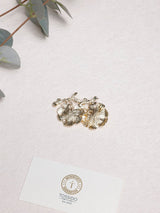 Gold Twin Vine Leaves Brooch - TOSSIDO