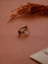 Gold Twisted Wreath Adjustable Ring