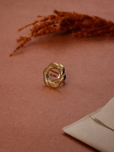 Gold Twisted Wreath Adjustable Ring