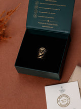 Gold Wavy Openwork Adjustable Ring - TOSSIDO