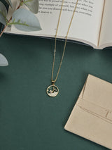 Gold Whale Tail Ring Pendant Necklace