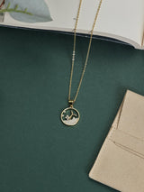 Gold Whale Tail Ring Pendant Necklace