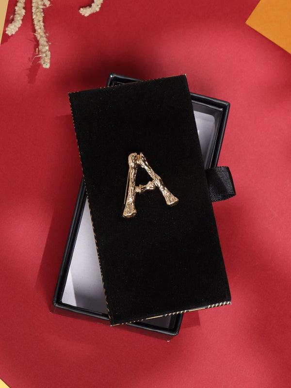 Golden Alphabet A Brooch - TOSSIDO