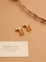 Golden Alphabet A Cufflink - TOSSIDO