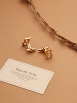 Golden Alphabet B Cufflink