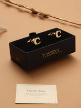 Golden Alphabet C Cufflink - TOSSIDO