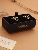 Golden Alphabet G Cufflink - TOSSIDO