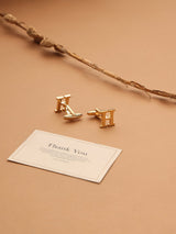 Golden Alphabet H Cufflink - TOSSIDO