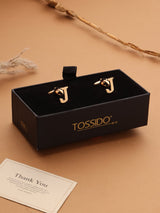 Golden Alphabet J Cufflink - TOSSIDO