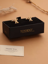 Golden Alphabet K Cufflink - TOSSIDO