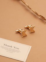 Golden Alphabet K Cufflink - TOSSIDO