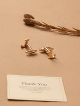 Golden Alphabet L Cufflink - TOSSIDO