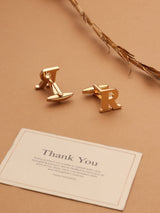 Golden Alphabet R Cufflink - TOSSIDO