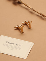 Golden Alphabet T Cufflink - TOSSIDO