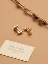 Golden Alphabet X Cufflink