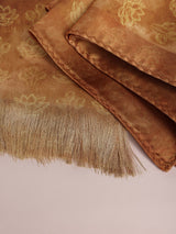 Golden Brown Lotus Stole & Pocket Square Set - TOSSIDO