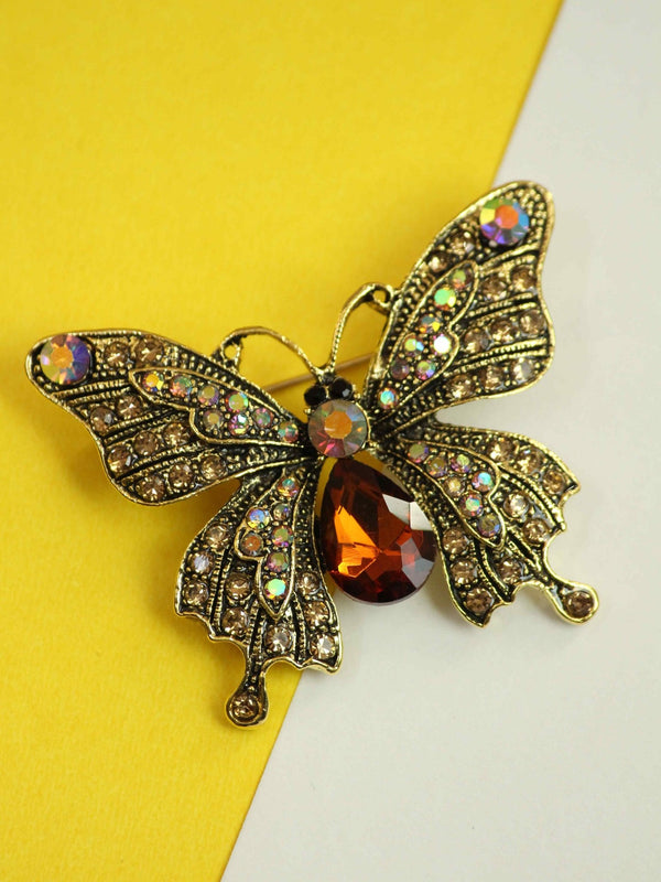Golden Butterfly Brooch - TOSSIDO