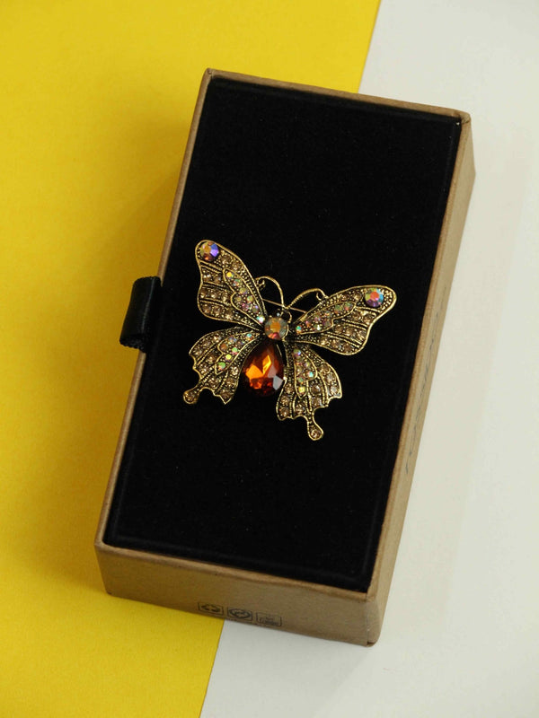 Golden Butterfly Brooch - TOSSIDO