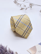 Golden Check Woven Necktie - TOSSIDO
