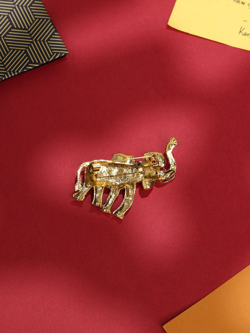 Golden Elephant Brooch - TOSSIDO