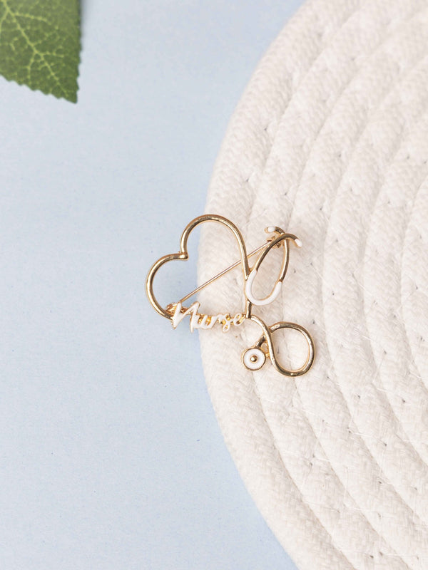 Golden Heartbeat Nurse Brooch - TOSSIDO