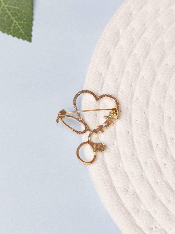 Golden Heartbeat Nurse Brooch - TOSSIDO