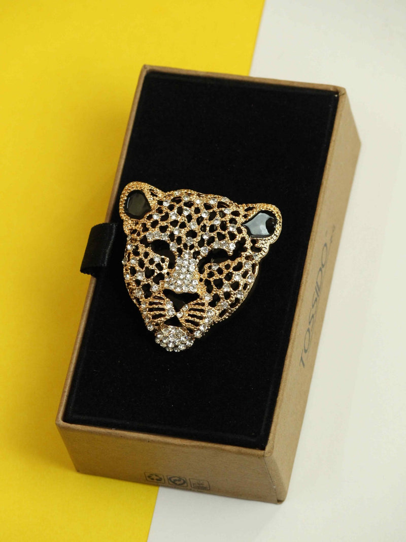 Golden Leopard Brooch - TOSSIDO