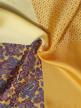 Golden Multipattern Silk Pocket Square - TOSSIDO