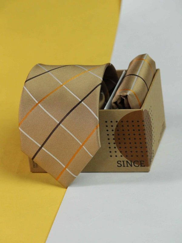 Golden Necktie & Pocket Square Giftset - TOSSIDO